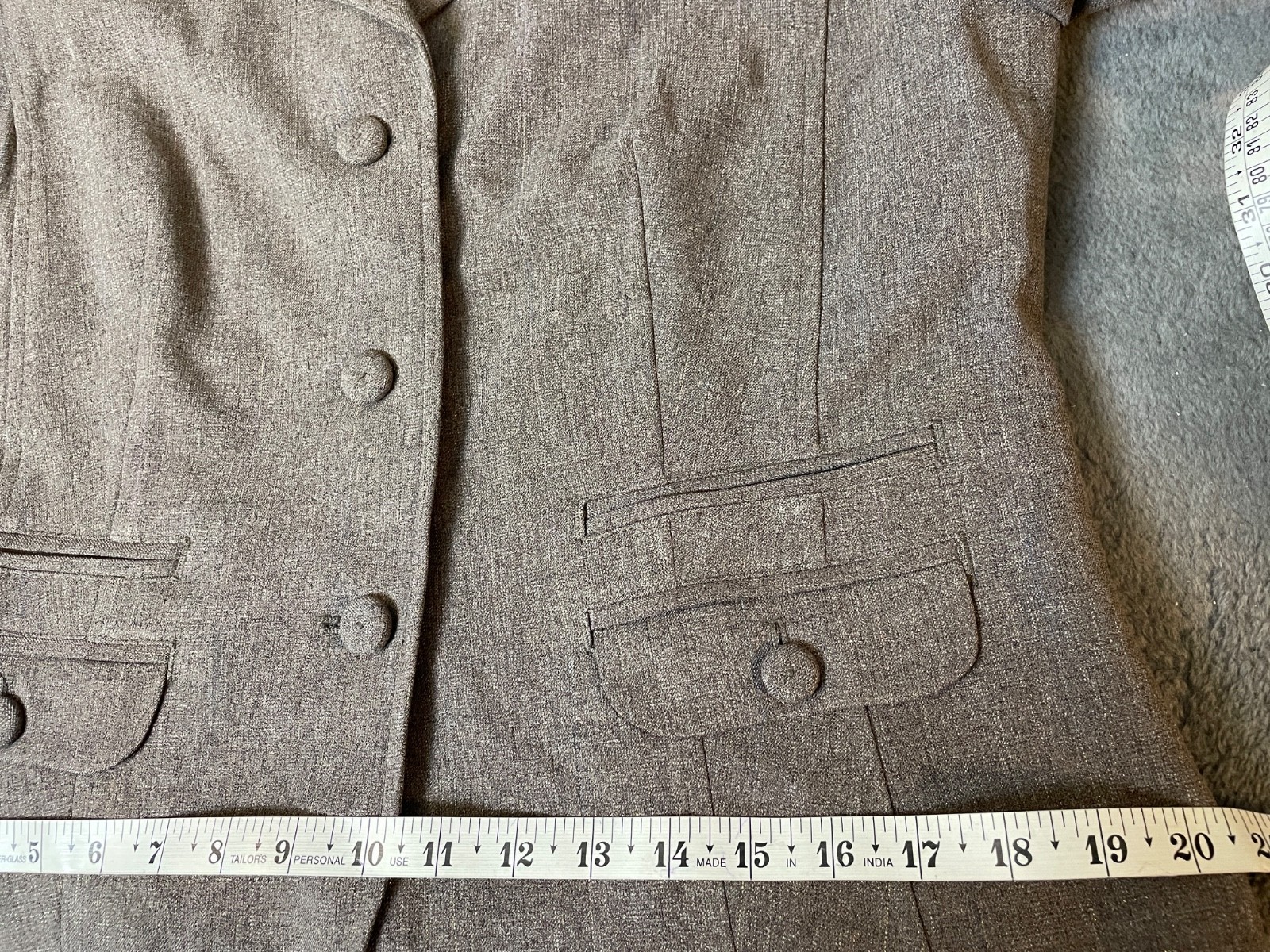 Sigrid Olsen Jacket Skirt Suit Womens 12 Brown Single Breasted Capsule Wardrobe
