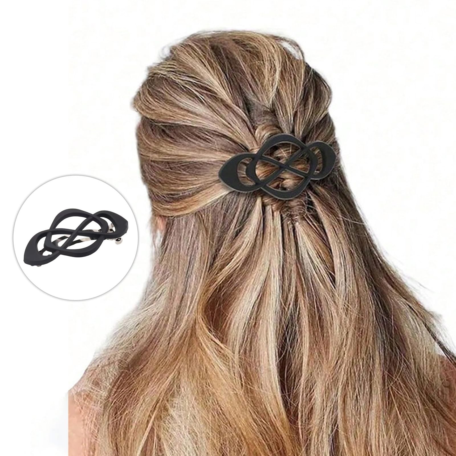 3Pcs Flat Hair Clips for Women – French Claw 1 Count (Pack of 3), mixcolor
