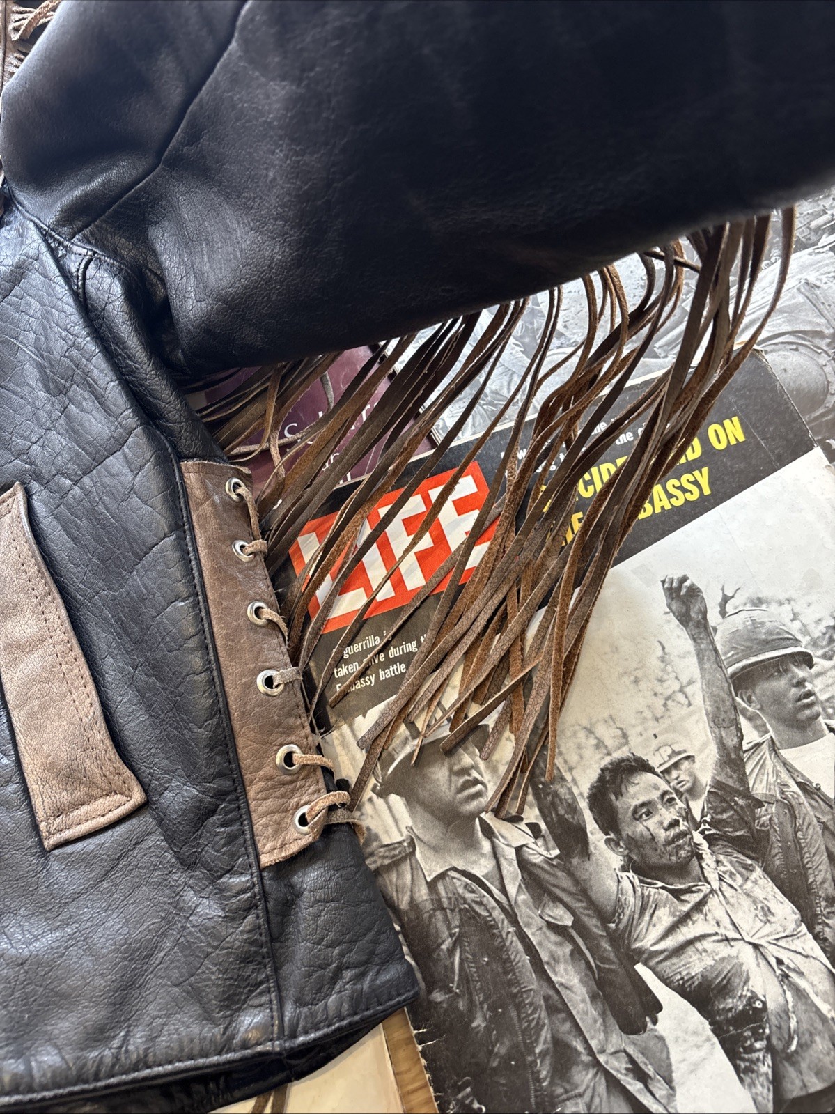VTG Unik Leather Fringe Jacket