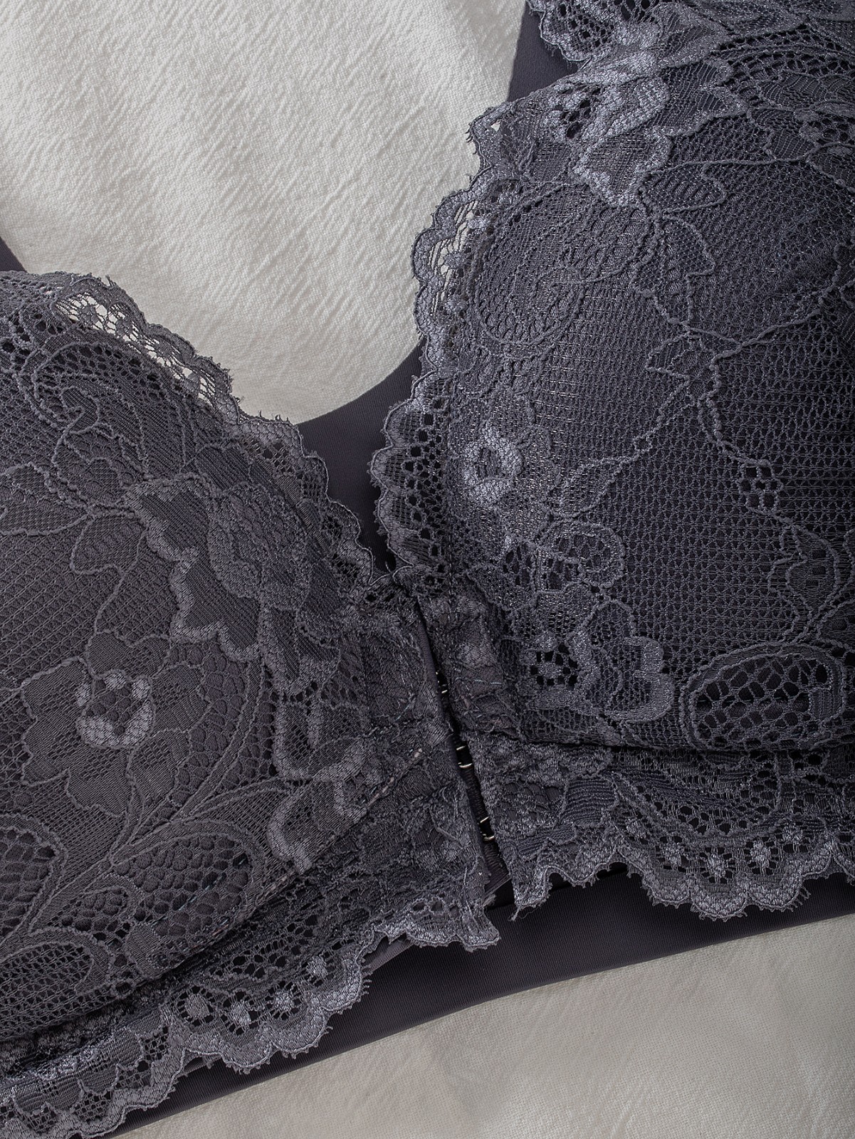 6Pcs Front Closure Lace Wireless Bra Wide Strap Comfort Support Bralette