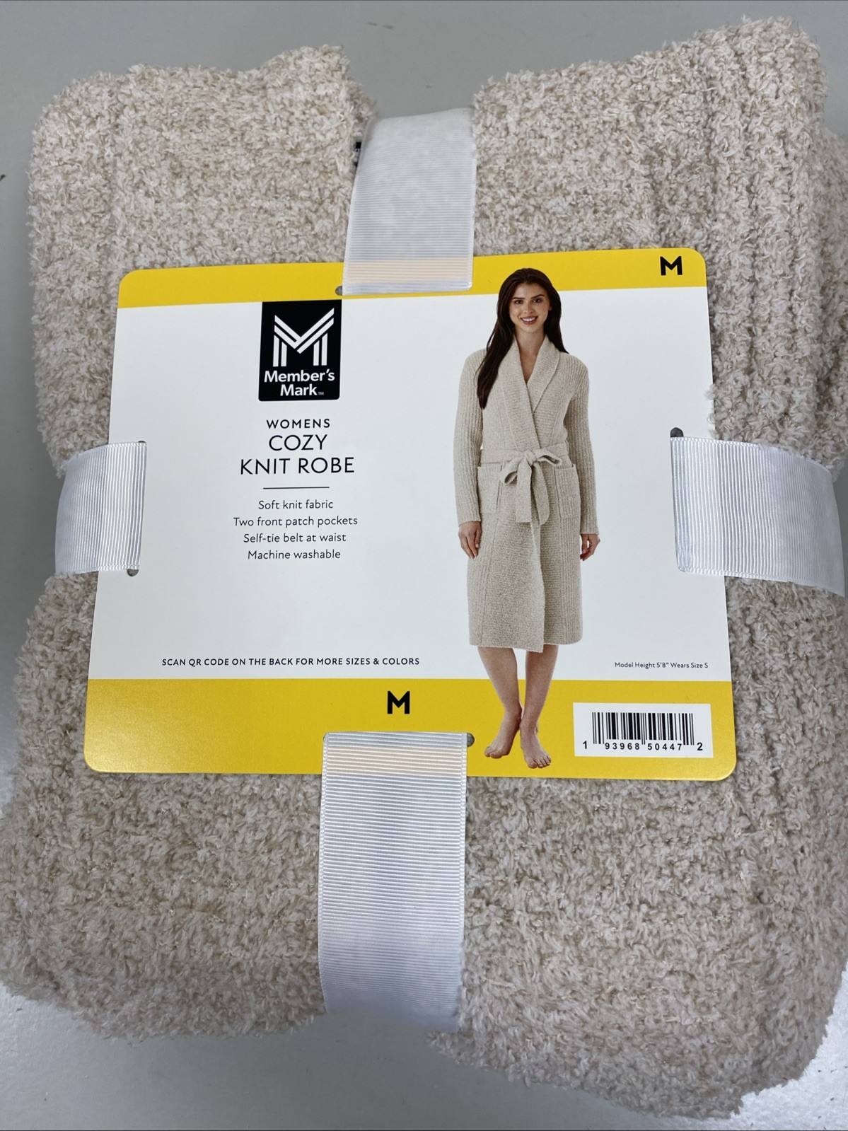 Members Mark Women’s Cozy Knit Robe Assorted Sizes Oatmeal NWT