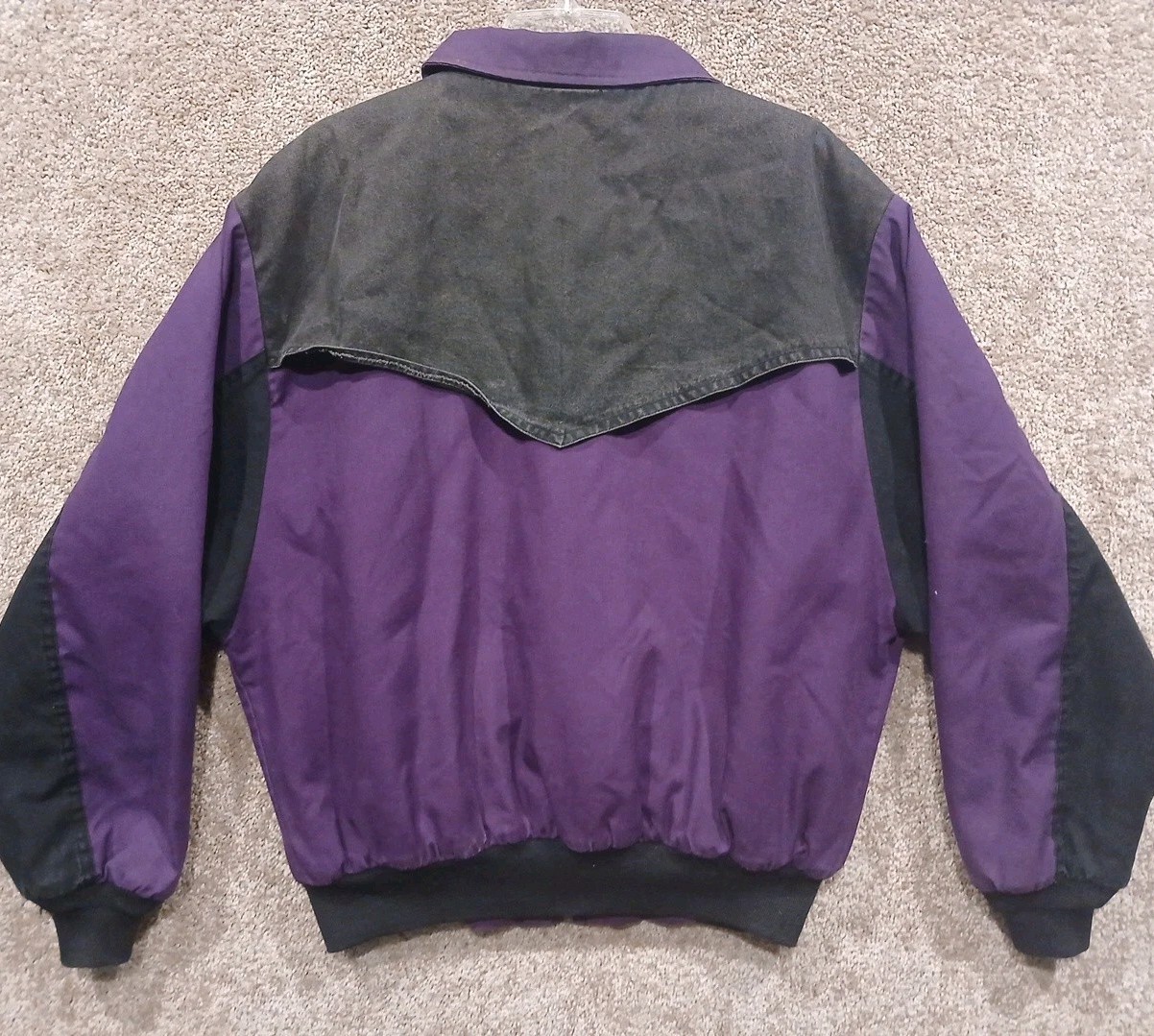 Vintage 90s Canyon Guide Outfitters Bomber Jacket XL Purple Black Aztec Lined