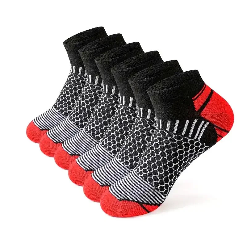 Men’s Athletic Socks 6-Pair Pack – Multi-Colored Sport Footwear, Low Cut & Breat