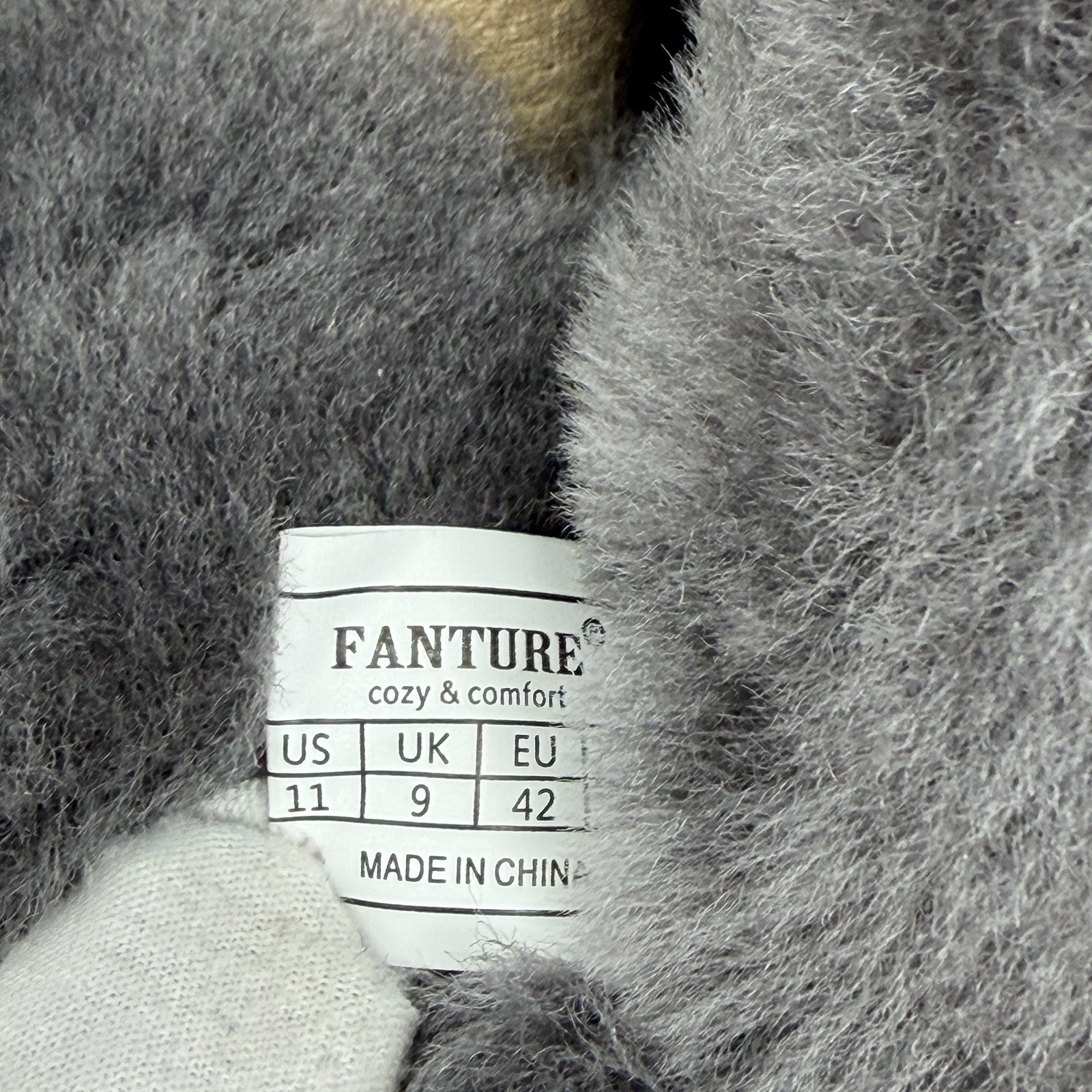 Fanture Cloud 901 Black Grey Sheepskin Memory Foam Slippers Women’s Size 11