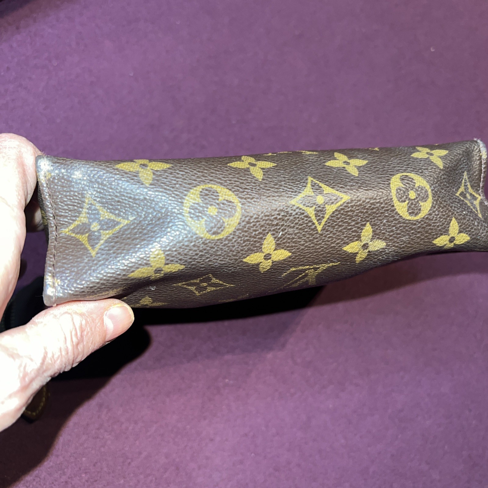 Louis Vuitton Vintage Monogram cosmetic pouch 7.5”