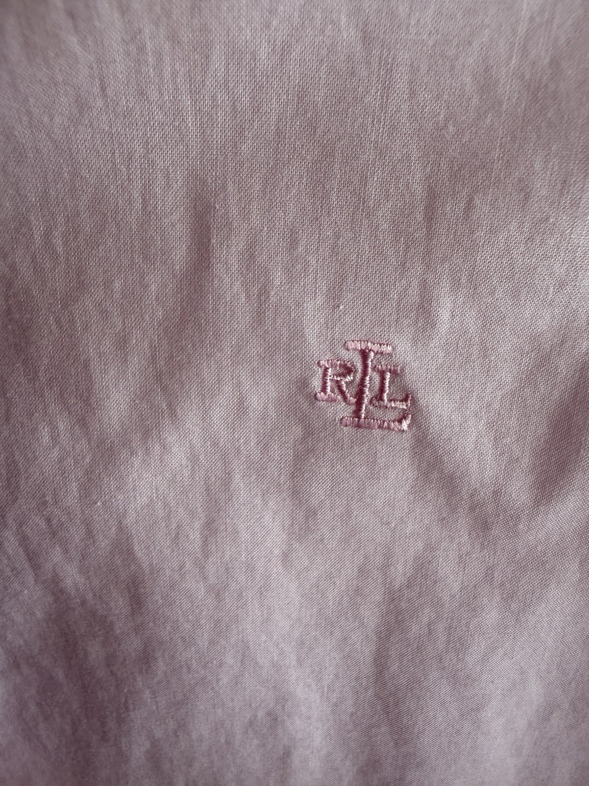 Lauren Ralph Lauren Non-Iron Pink Collared 3/4 Sleeve Cotton Button-Up L