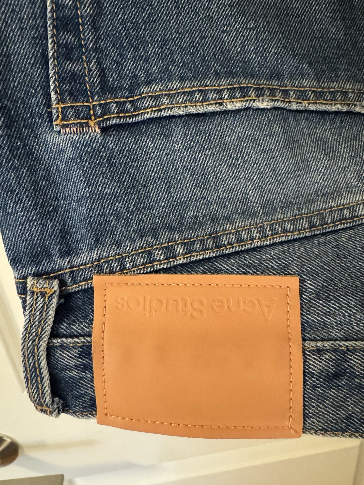 Acne Studios Men’s Blue Straight Distressed Denim Jeans Regular Fit 2003 Series
