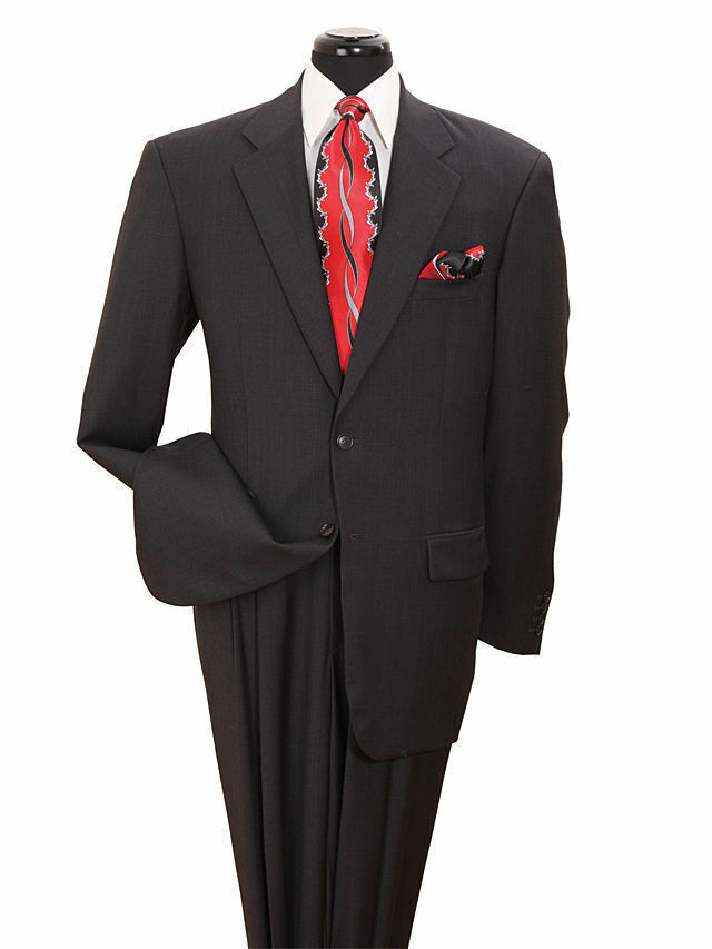 New Men’s 2Pc Single Breasted Basic Suit Two Button Black Green 38R~56L