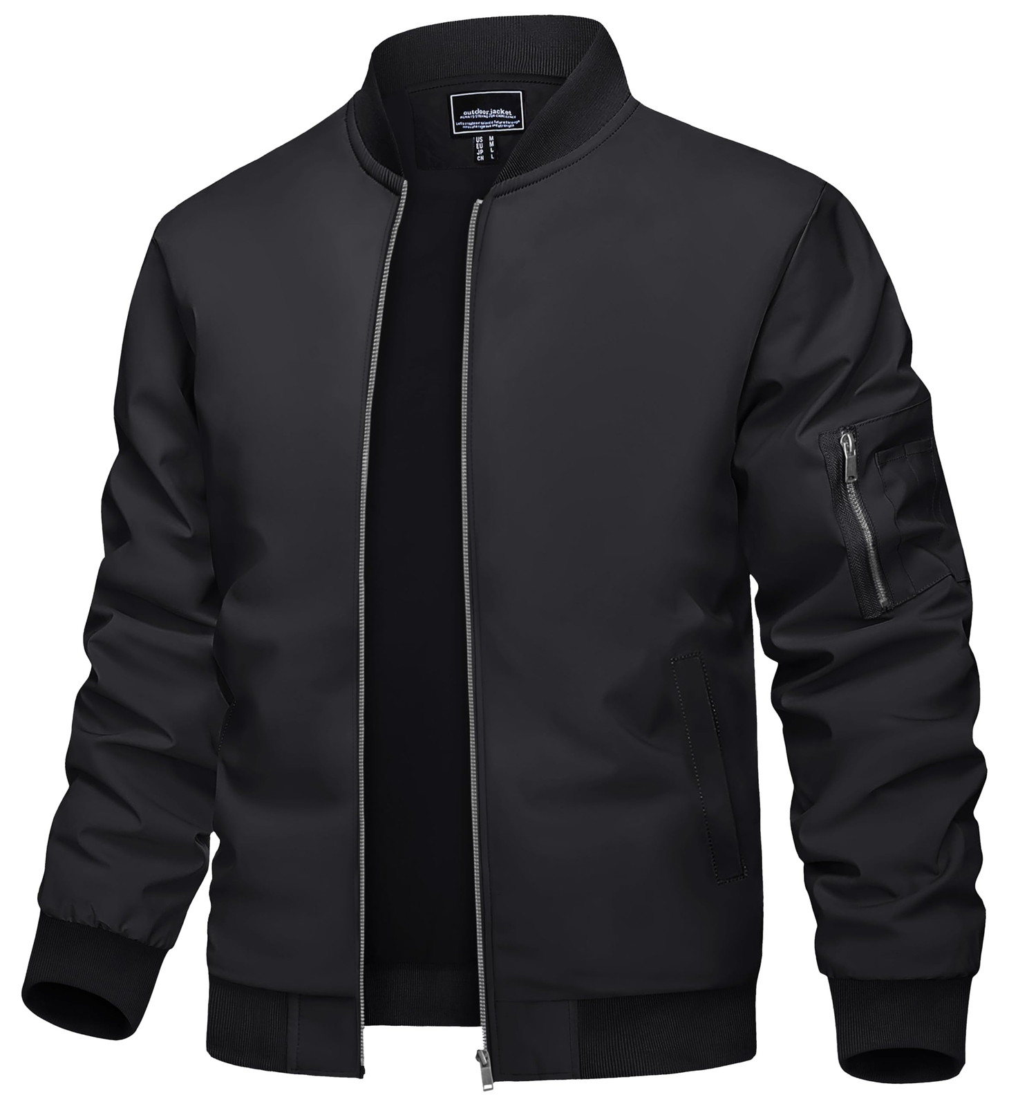 Men’s Lightweight Bomber Jacket Spring Fall Thin Casual Coat Full-Zip Work Coats