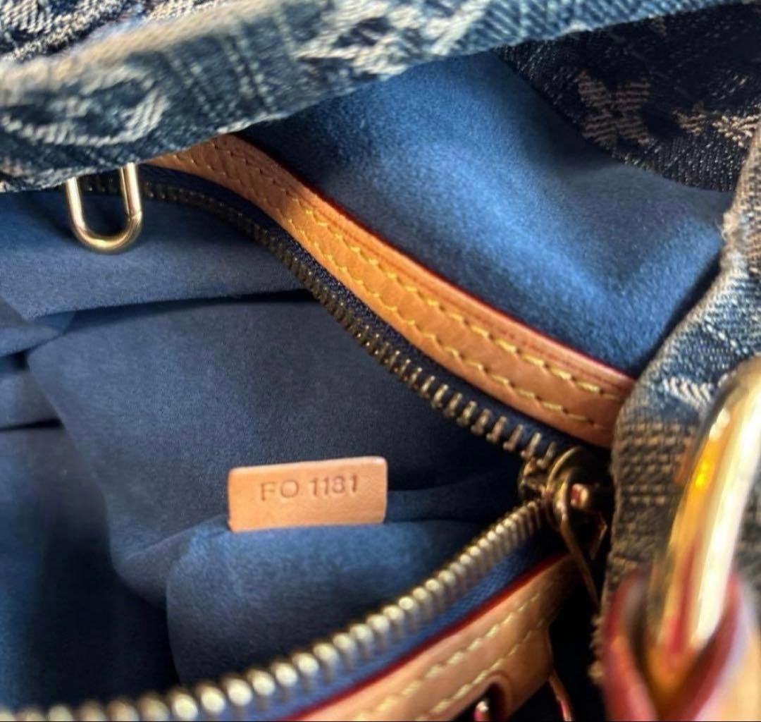 LOUIS VUITTON Monogram Denim Daily GM Blue M40493 Shoulder Bag Auth