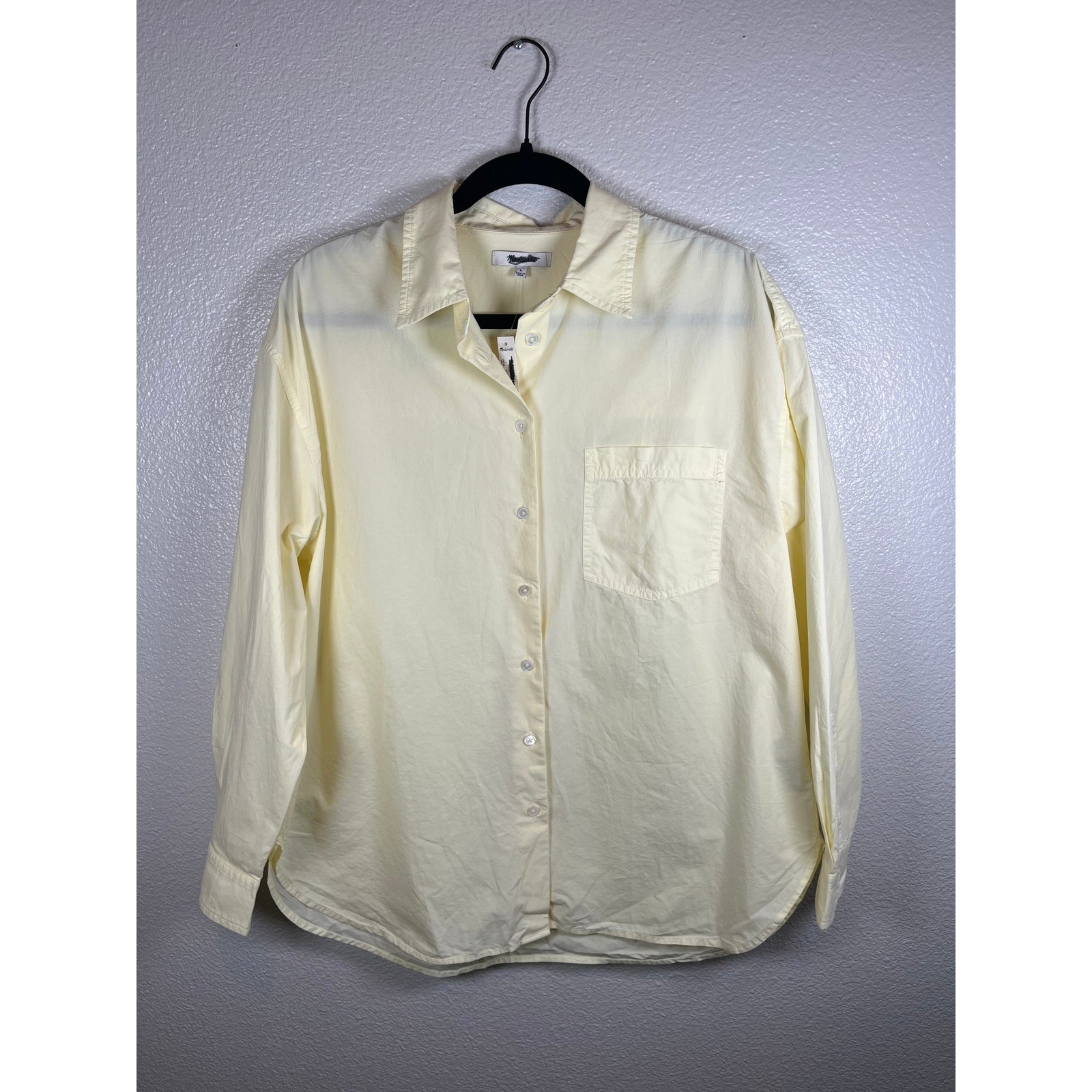 NWT Madewell The Easy Shirt in Poplin Sheer Pineapple Yellow XXS