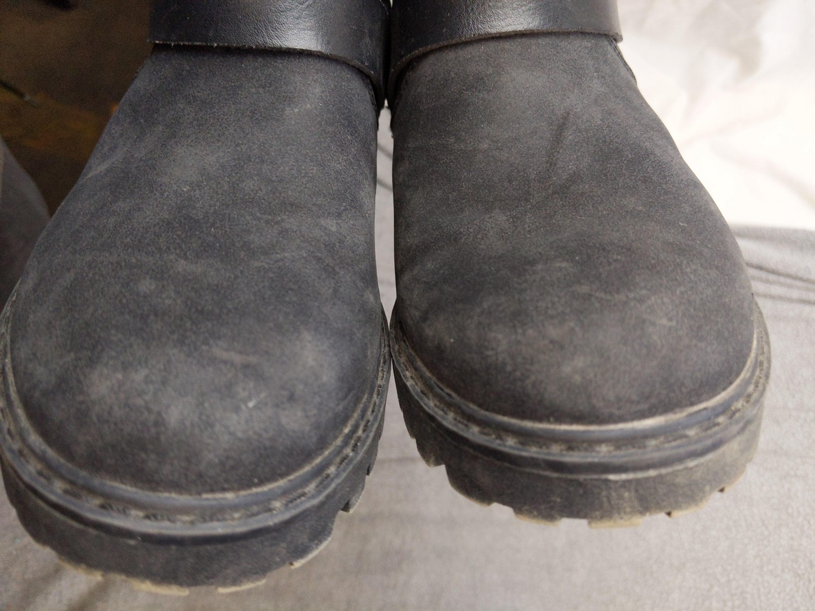 Blowfish Malibu Radiki Boots Womens Size 7.5 38 Black Mid Calf Buckle Moto Lug