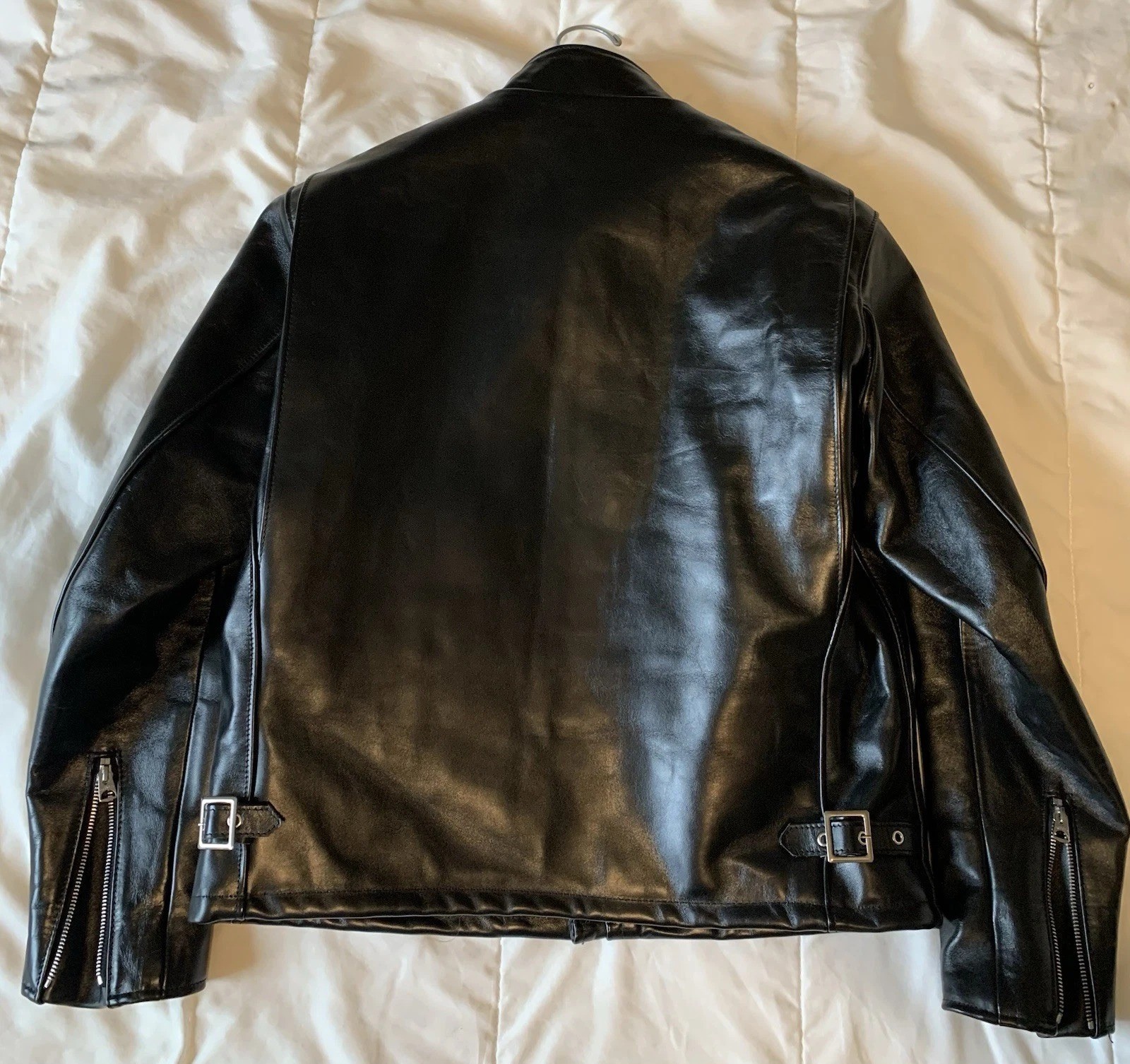 Schott NYC 641 Steerhide Leather Motorcycle Jacket Black Cafe Racer Mens