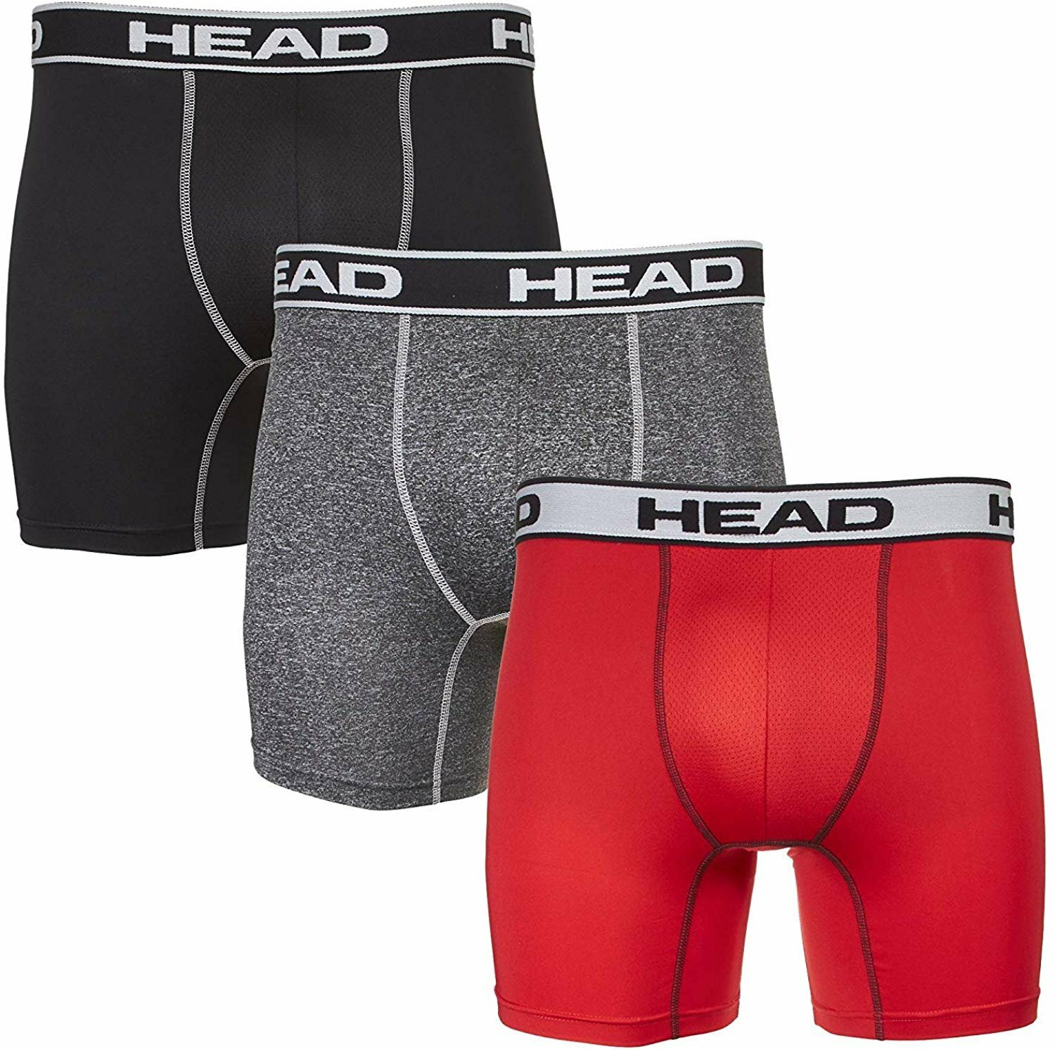 HEAD Mens Boxer Briefs -Performance or Cotton Stretch 12-Pack Tagless S-5XL