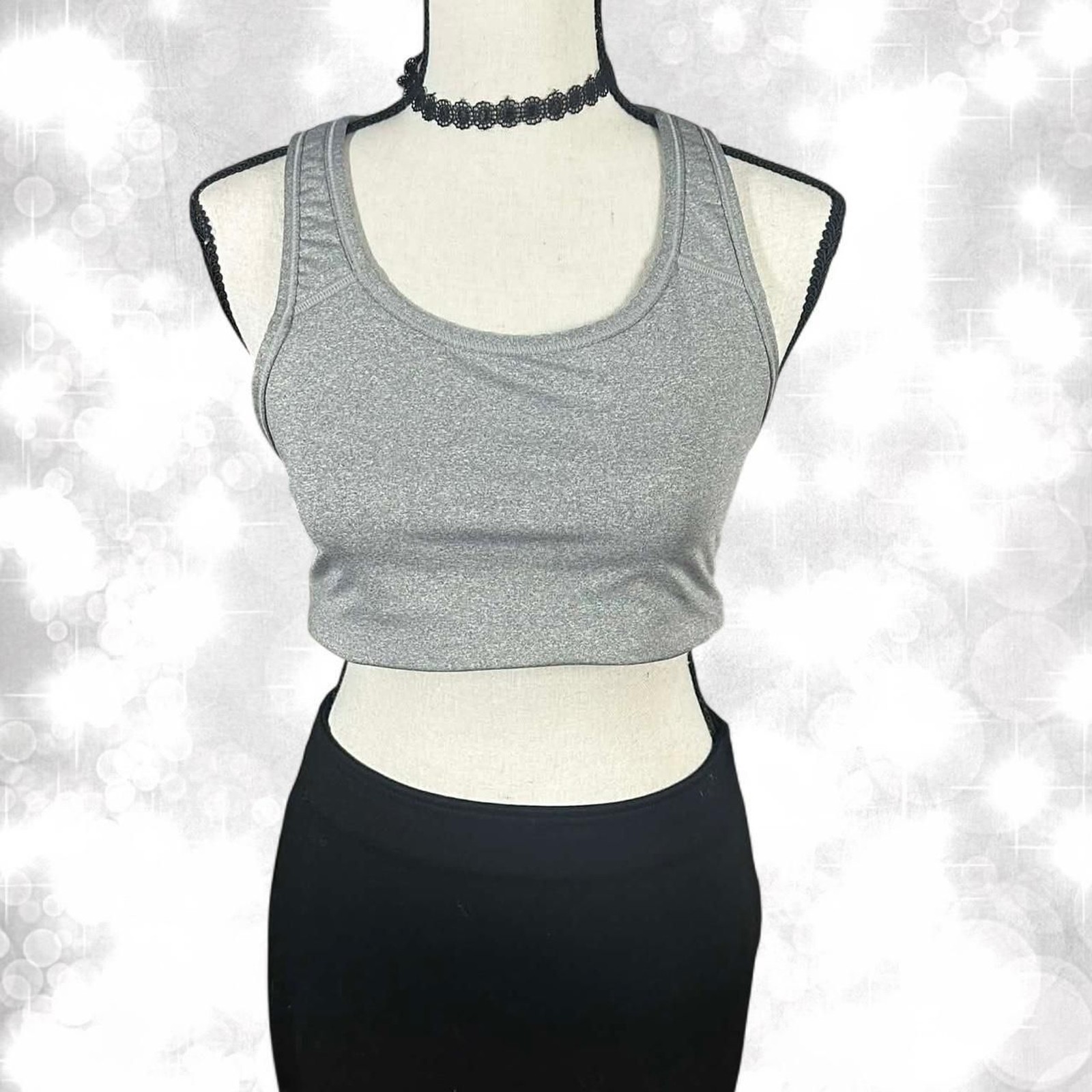 Minimalist style light grey athletic sports bra