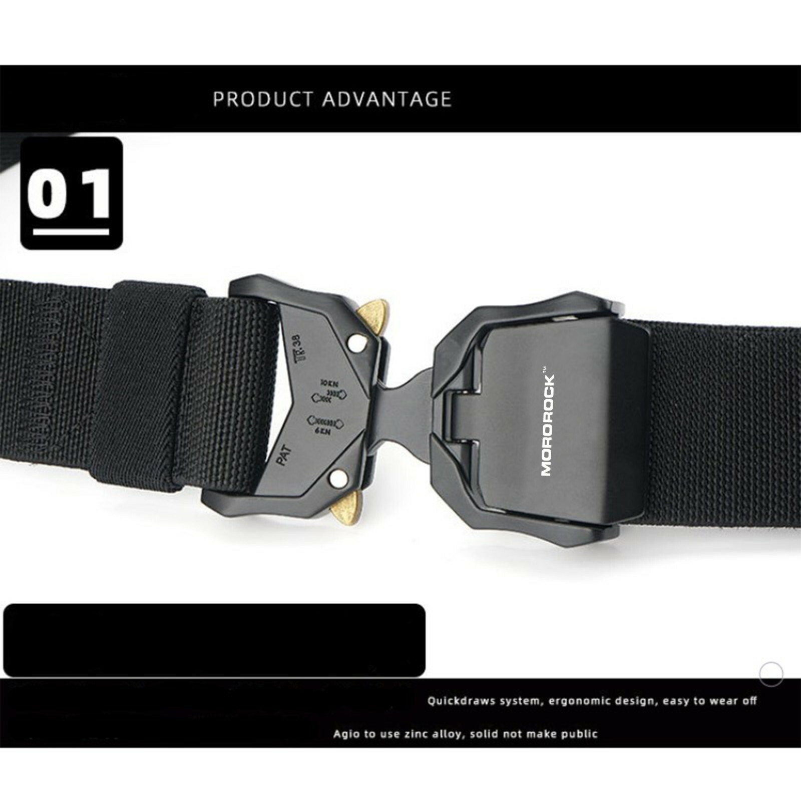2022 Adjustable Alloy Buckle Military Tactical Belt Nylon Rigger Waistband Belt