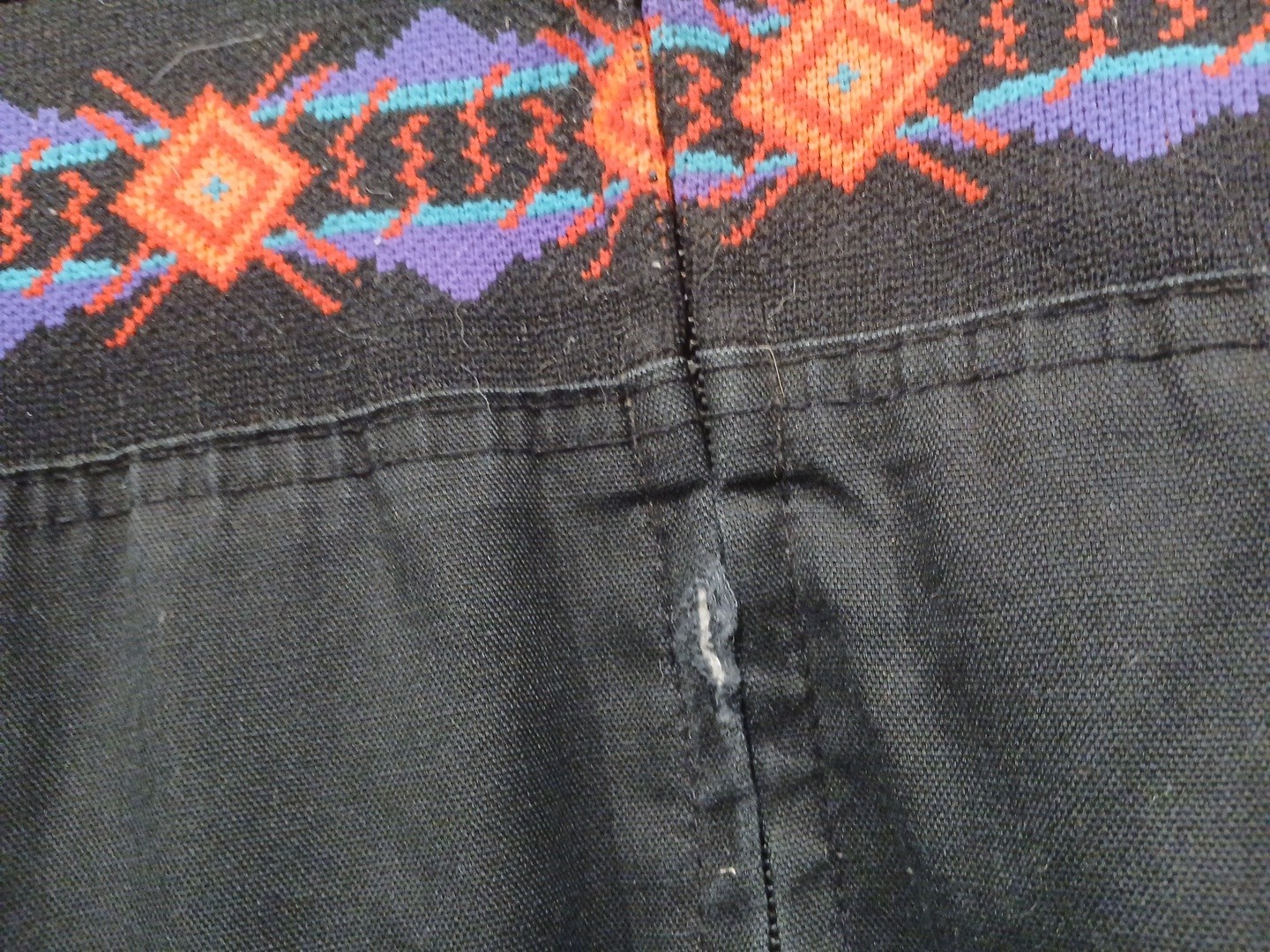 Vintage 90s Canyon Guide Outfitters Bomber Jacket XL Purple Black Aztec Lined