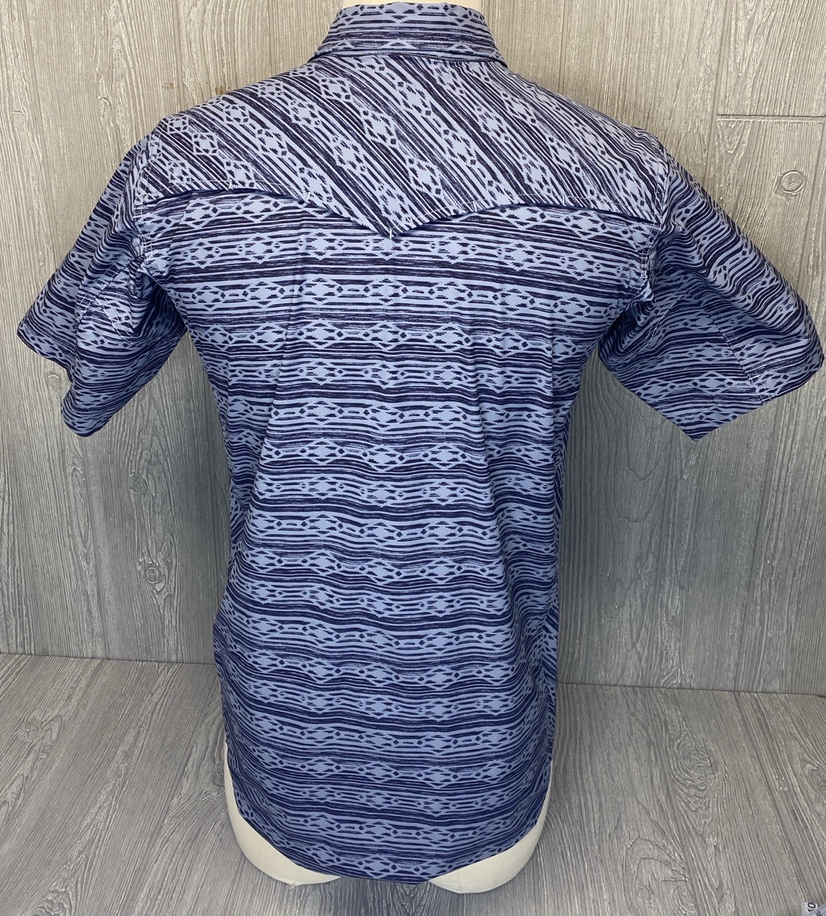 Truewerk Men’s Western Cloud Blue Shirt Short Sleeve Pearl Snap Size Medium