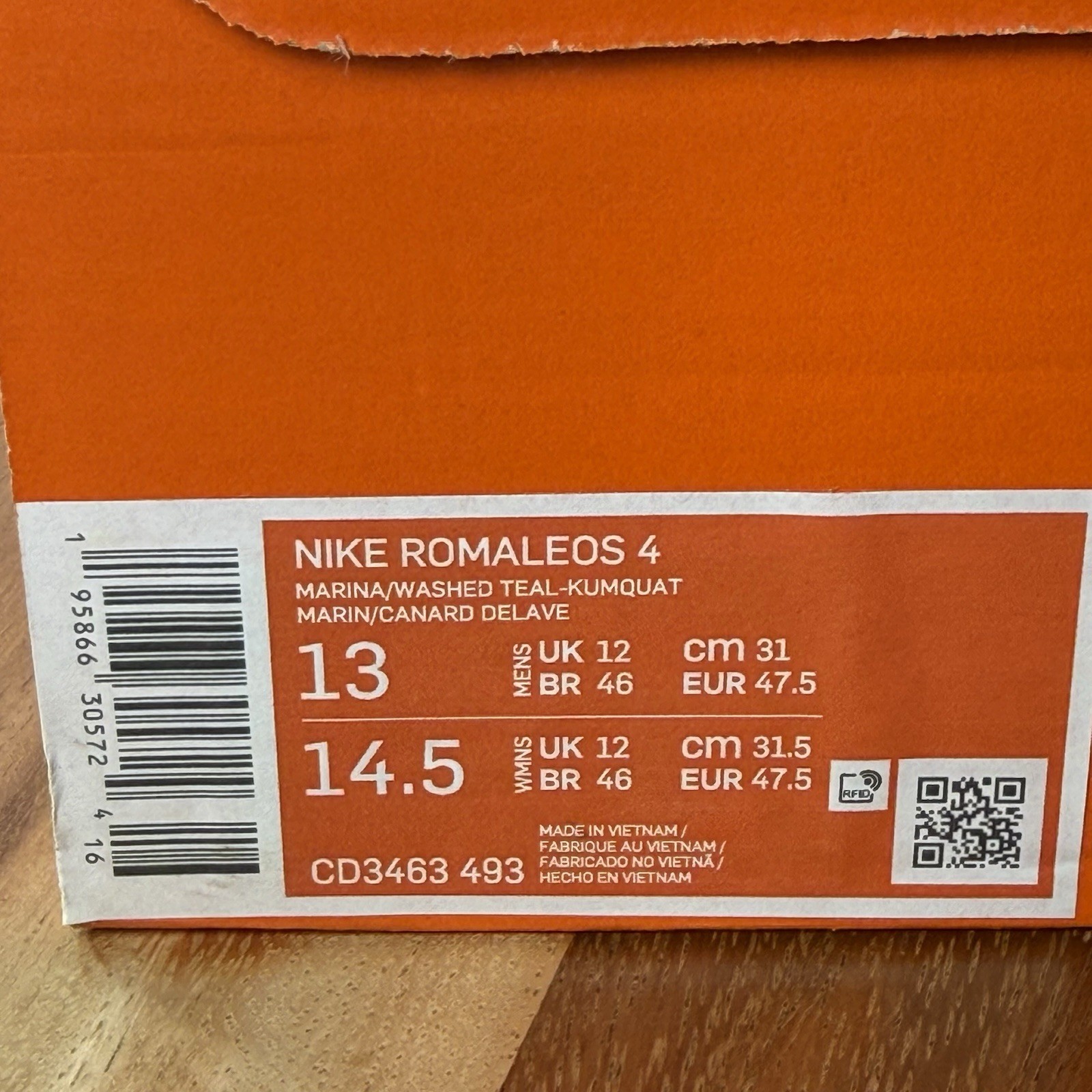 Men’s size 13-Nike Romaleos 4 Weightlifting Shoes Marina Kumquat nby CD3463-493