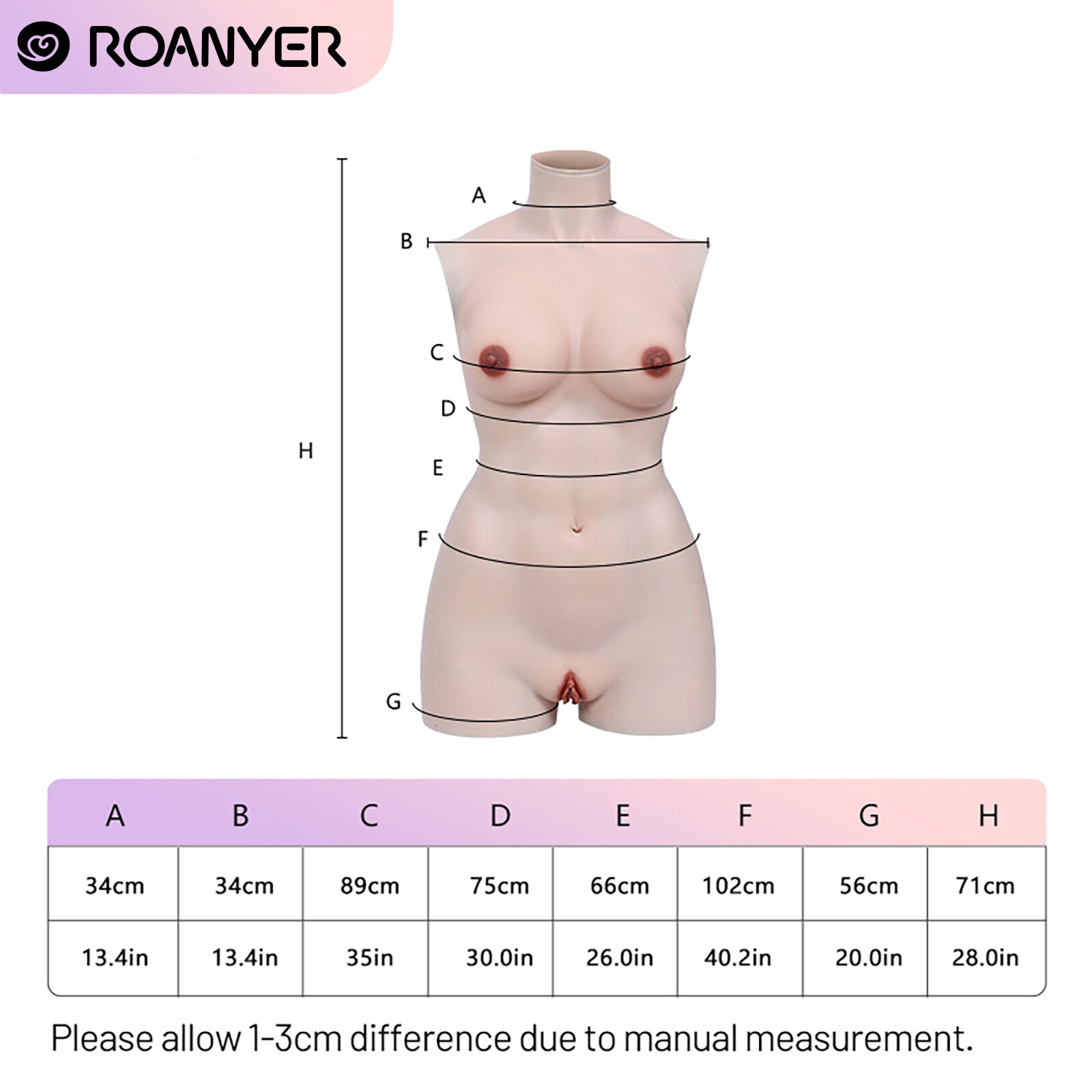 Roanyer C Cup Bodysuit Short Version with Hollow-out Back for Cosplay