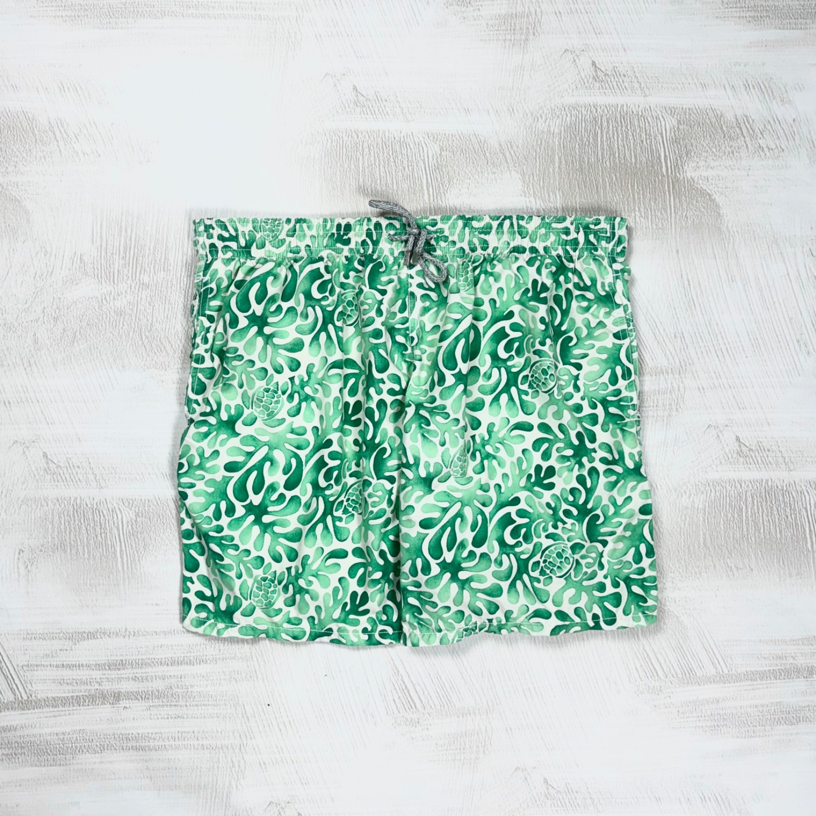 Vilebrequin Men’s Luxury Moorea Turtle Green Beach Swim Shorts Trunks Size XXXL