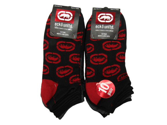10-20 Pairs of Ecko Men’s Basic Quick Dry No Show Athletic Socks 10-13