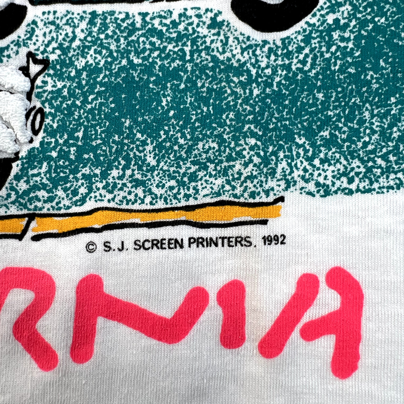 Vintage J. Screen Printers 1992 Mens XL White Venice Malibu California T-Shirt