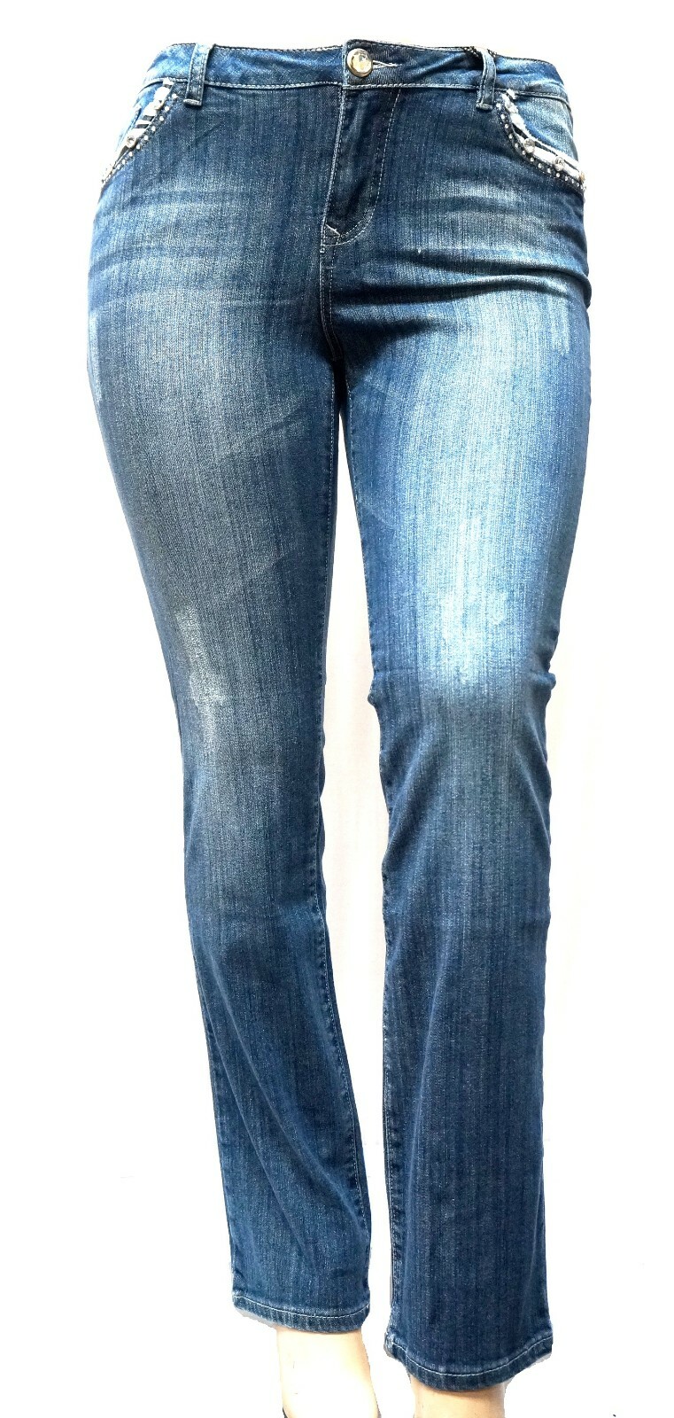 Jack David Womens Plus Size Blue Stretch Denim Jeans Slim bootcut Skinny Jeans