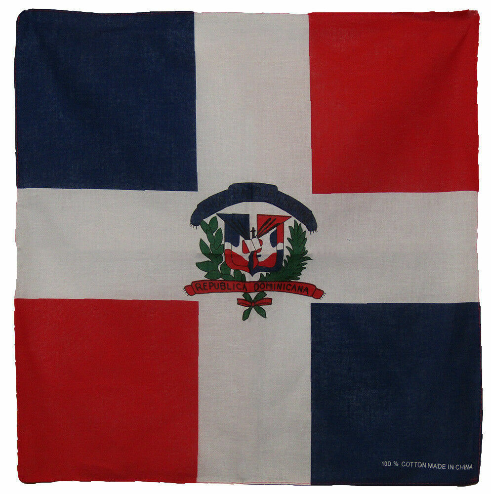 22″x22″ Dominican Republic Country 100% Cotton Bandana