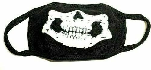 New Large Skull Black Face Mask Fashion Glows in the Dark Washable Reusable