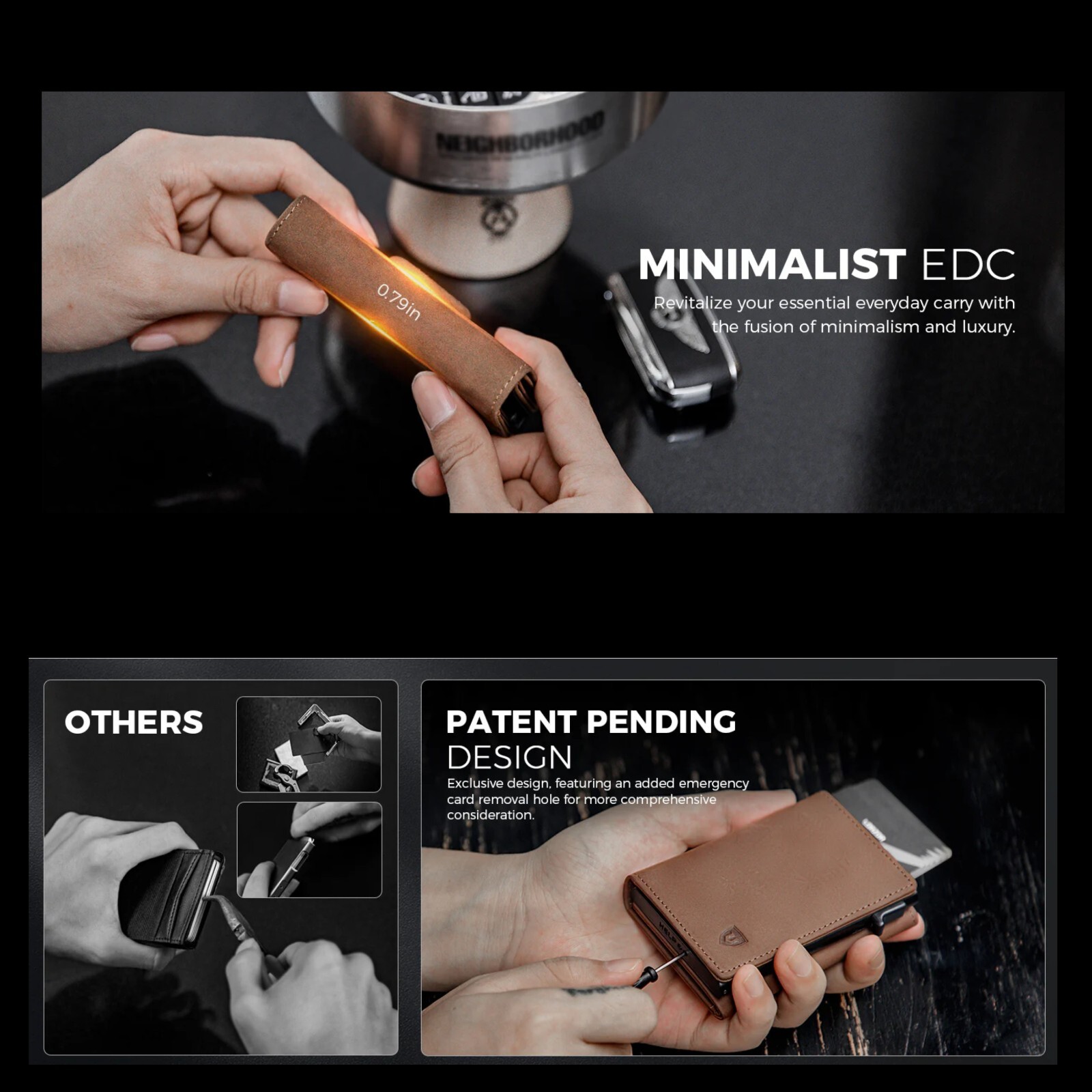 LORZOR RFID BLOCKING SLIM LEATHER WALLET, FREE iOS & ANDRIOD COMPATIBLE AIR TAG
