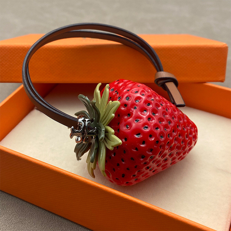 Cute Strawberry Keychain Fruit Pendant Bag Charm Purse Accessory Key Ring Gift