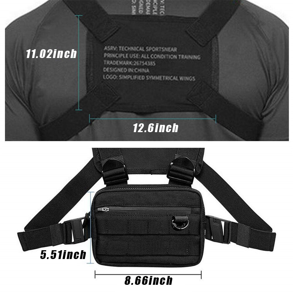 Tactical Combat Chest Rig Bag Vest Bags Front Pouch Recon Concealed Carry Pouch