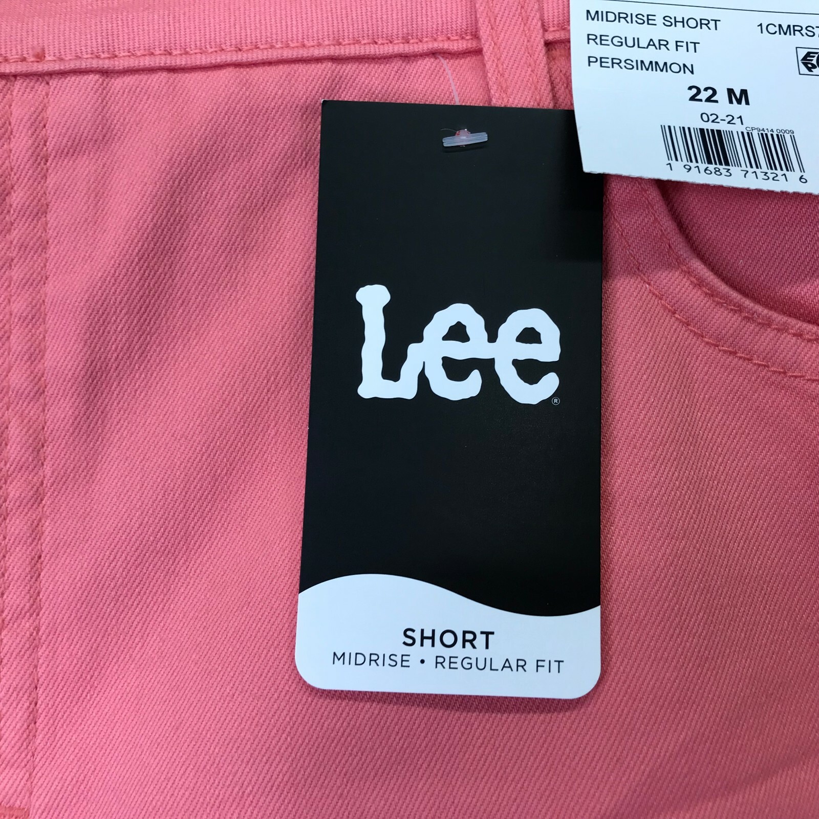 Lee Mid Rise Regular Fit Denim Shorts Pink Persimmon Stretch Womens Size 22M