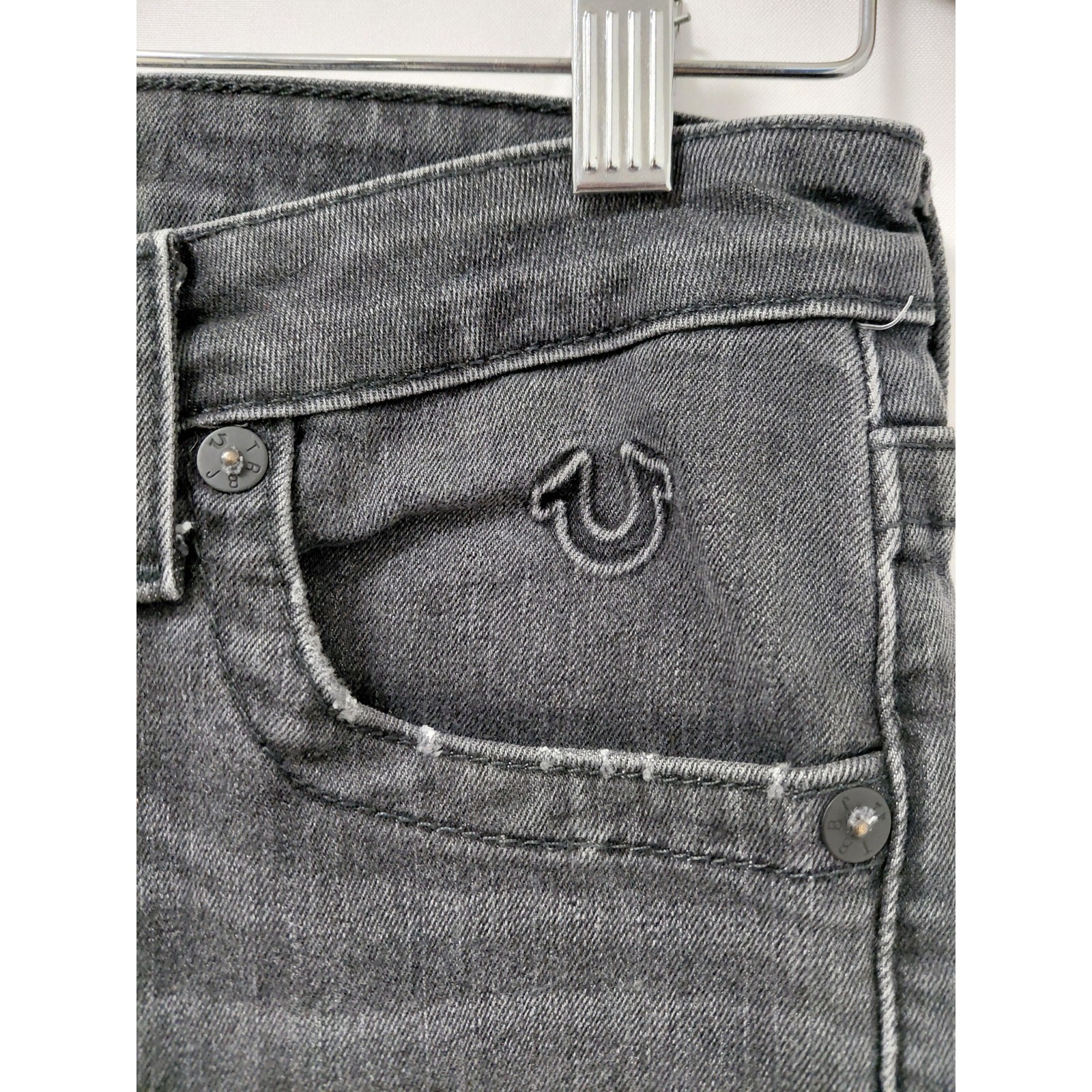 True Religion Gray Denim Jeans Mid (10-12 in) Regular Women Size 16