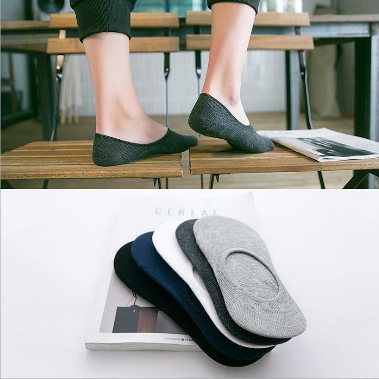 3-12 Pairs Men Invisible No Show Nonslip Loafer Low Cut Solid Cotton Socks 9-13