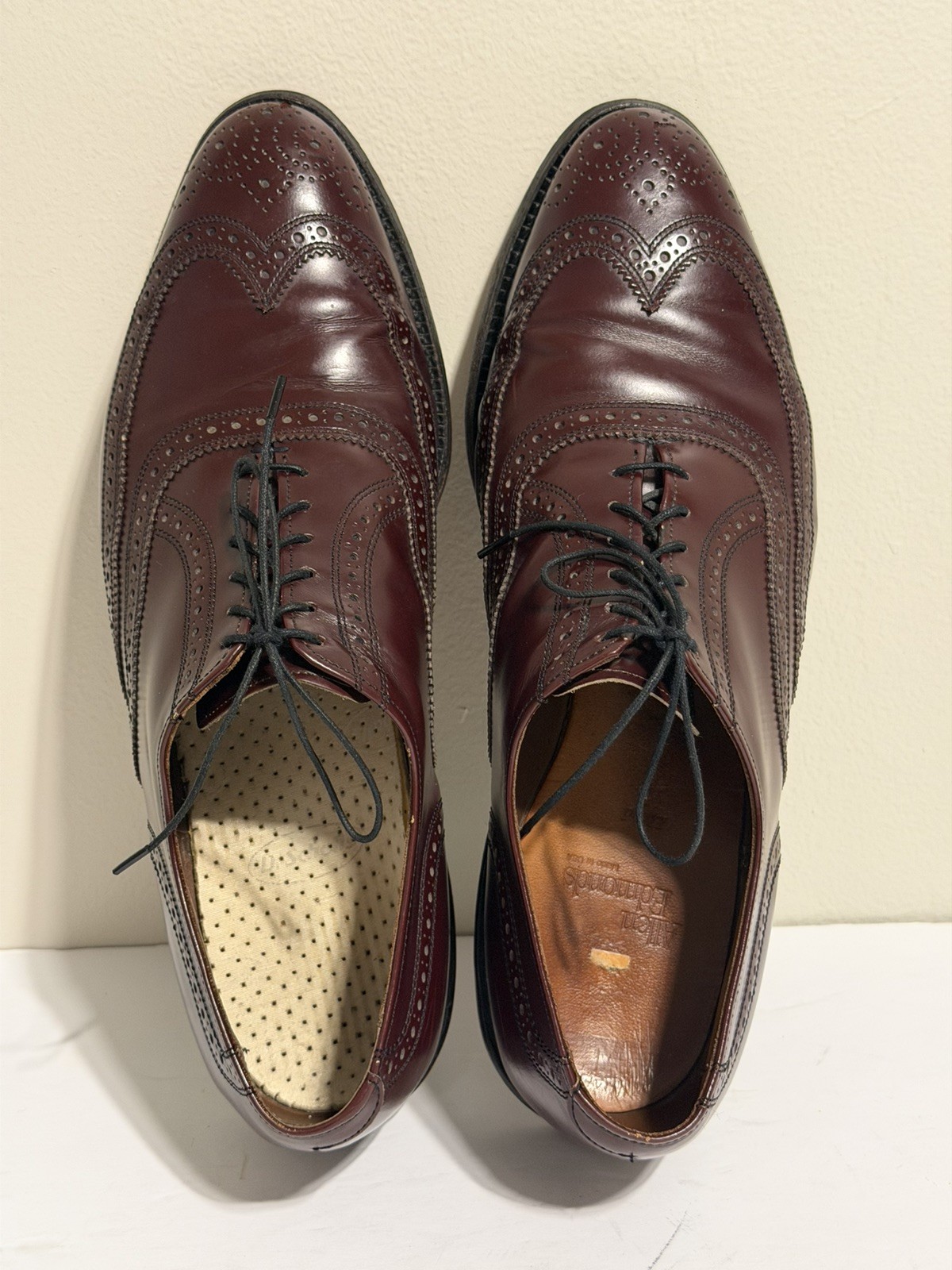 Allen Edmonds Lloyd Men’s Burgundy Oxblood Leather Wingtip Oxford Size 12D