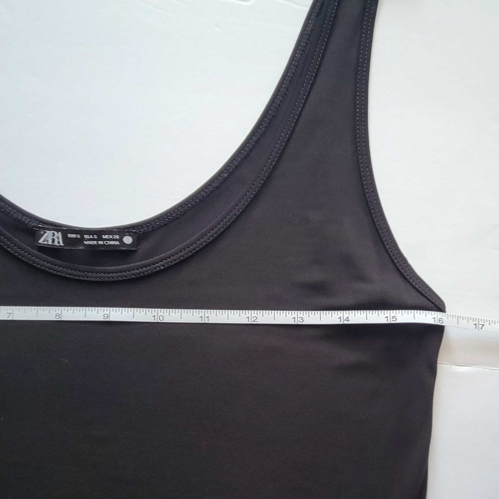 NEW Zara Womens Low Cut Black Dressy Blouse Tank Top Cami – Size S