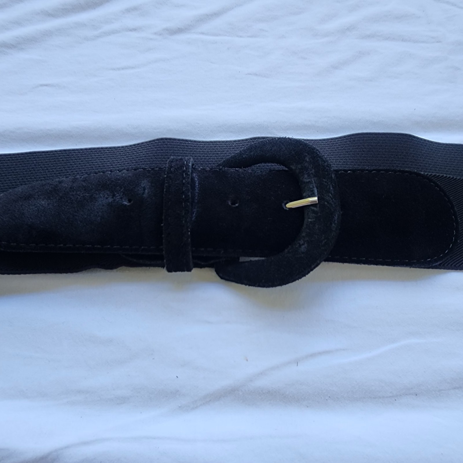 Women’s Vintage Y2K Black Elastic Stretch W/Suede Like Ends Size XL