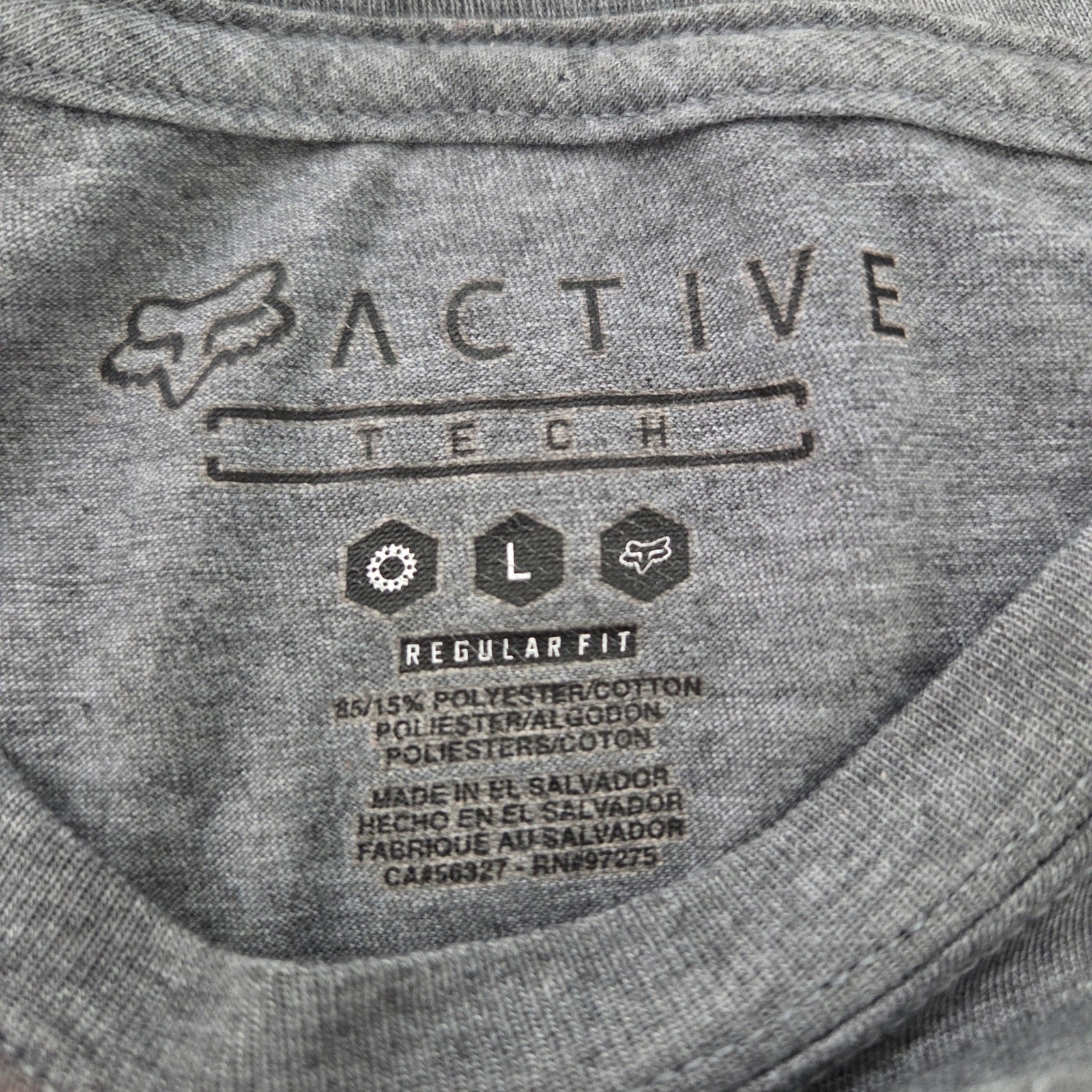 Fox Active Tee Shirt, Size Large