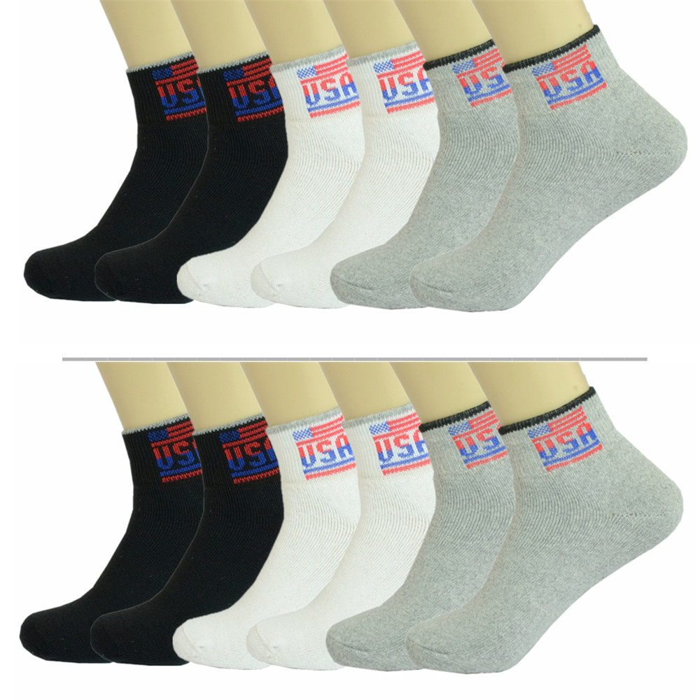 3 Pairs Mens Ankle Quarter Crew Low Cut USA Athletic Work Socks Cotton Size 9-13
