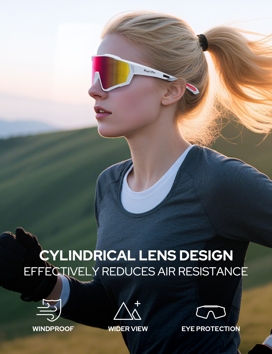 Rayli.Dar Polarized Sports Sunglasses for Men & Women UV400 TAC HD Lenses, Ultra