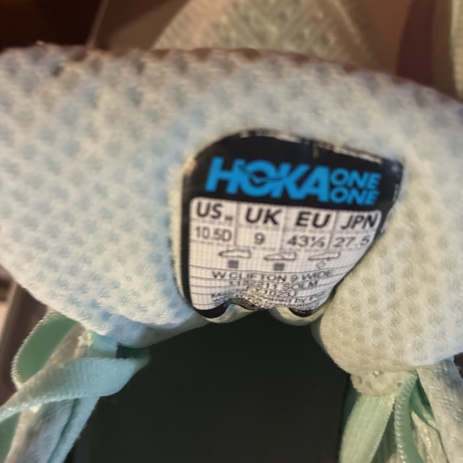 Hoka One One Clifton 9 Shoes Womens Size 10.5 Pastel Running 1127896