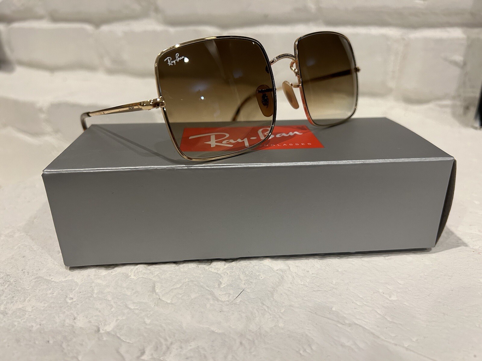 Ray-Ban SQUARE RB 1971 Gold/Brown Gradient 9147/51 Sunglasses