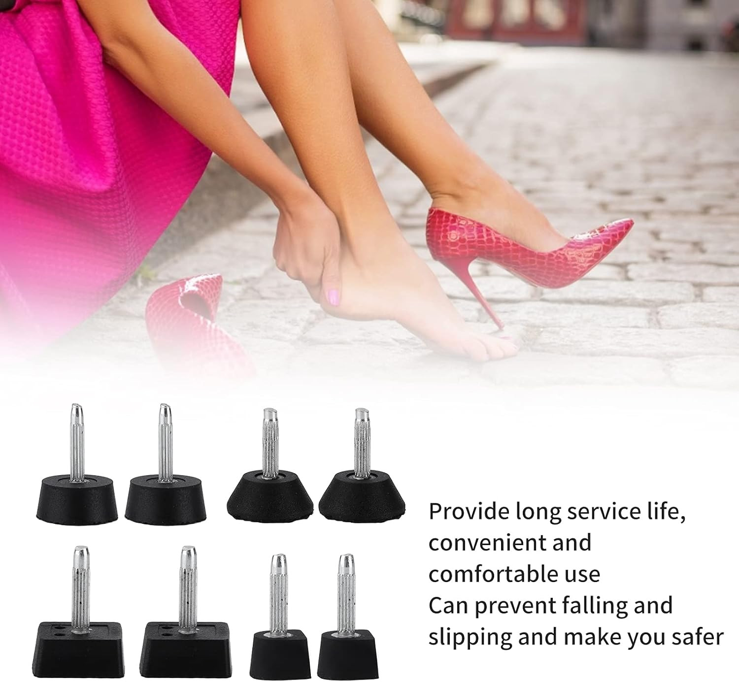 Shoe Repair Kit, 80Pcs High Heel Tips Shoes Replacement Tap Caps Boot Heel Repai