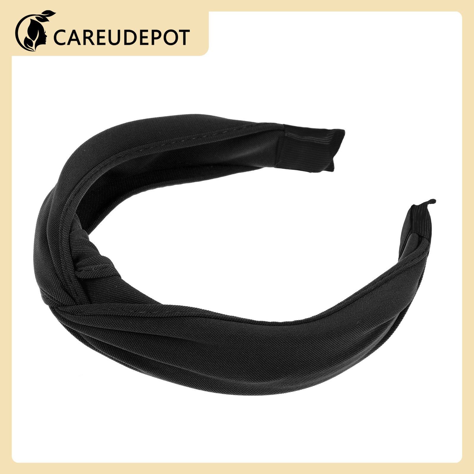 1Pcs Satin Knotted Headband Knot Cross Hairband for Women Black 1.2″ Wide