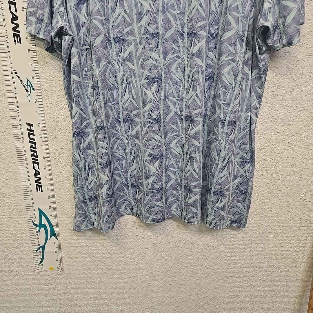 7D 7 Diamonds Polo Shirt Men’s Size XXL Hawaiian Print Golf Blue and Gray Casual
