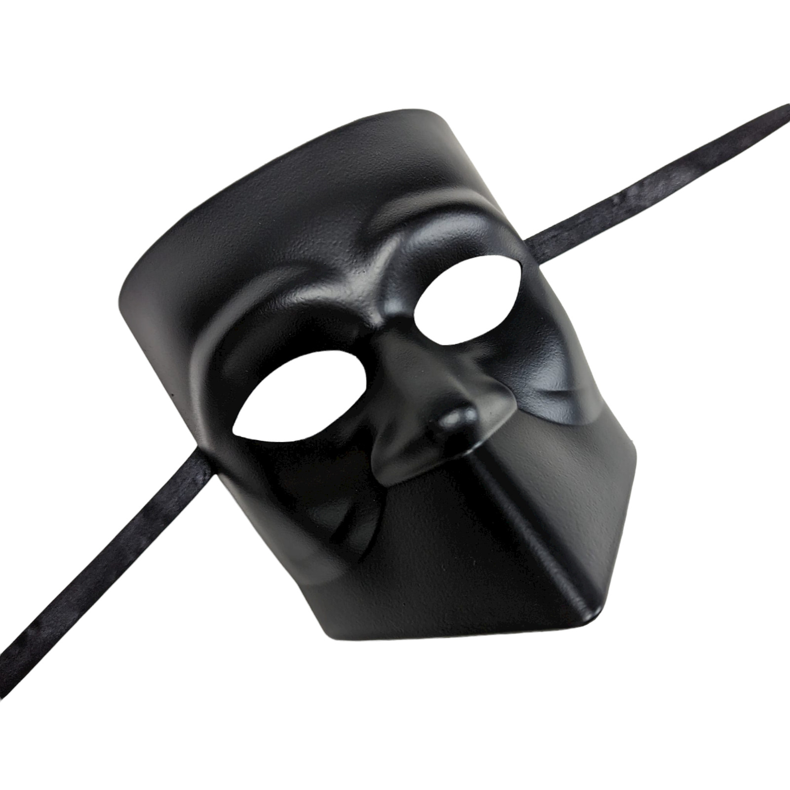 UNPAINTED BAUTA STYLE BLACK BLANK MASQUERADE MASK
