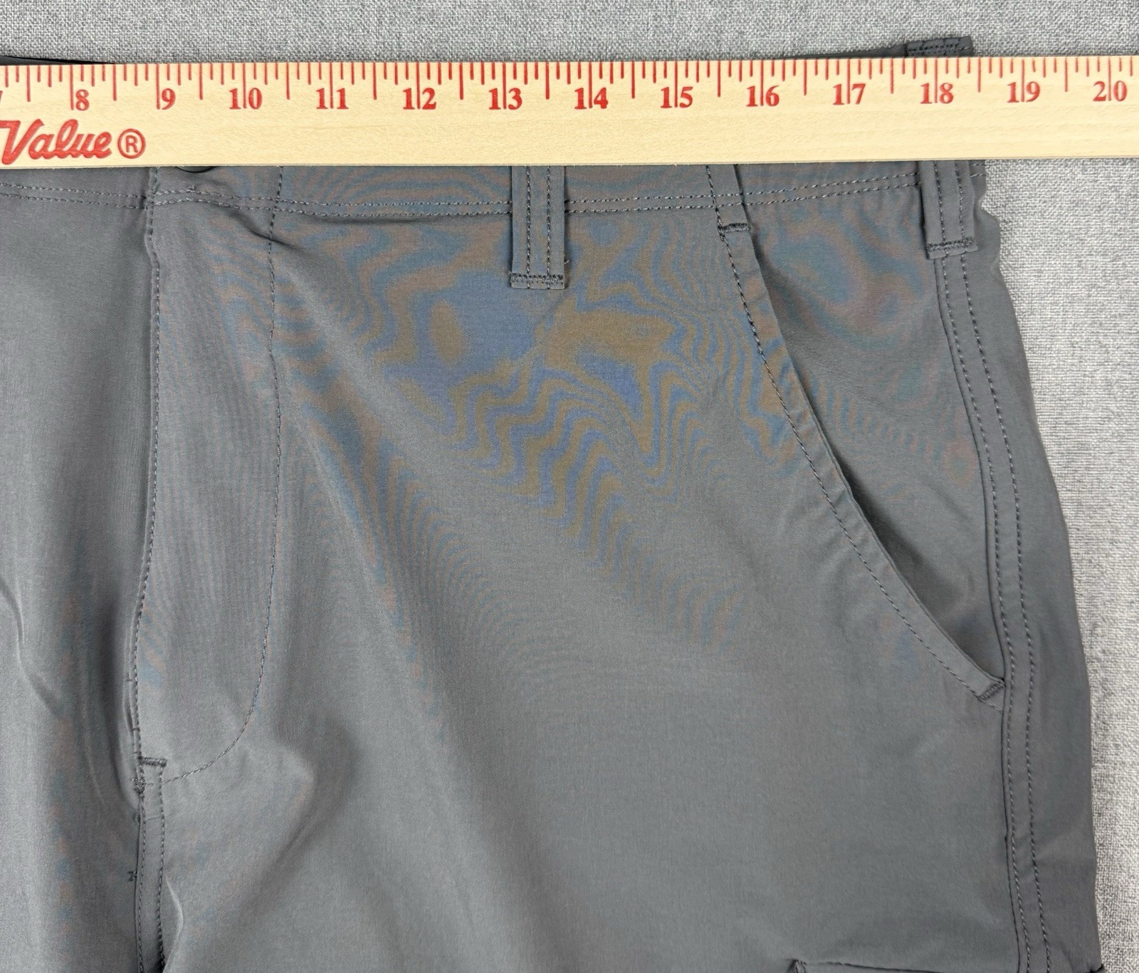 Iron Co Men’s Gray Cargo Shorts Size 36 Performance Stretch Outdoor Hiking