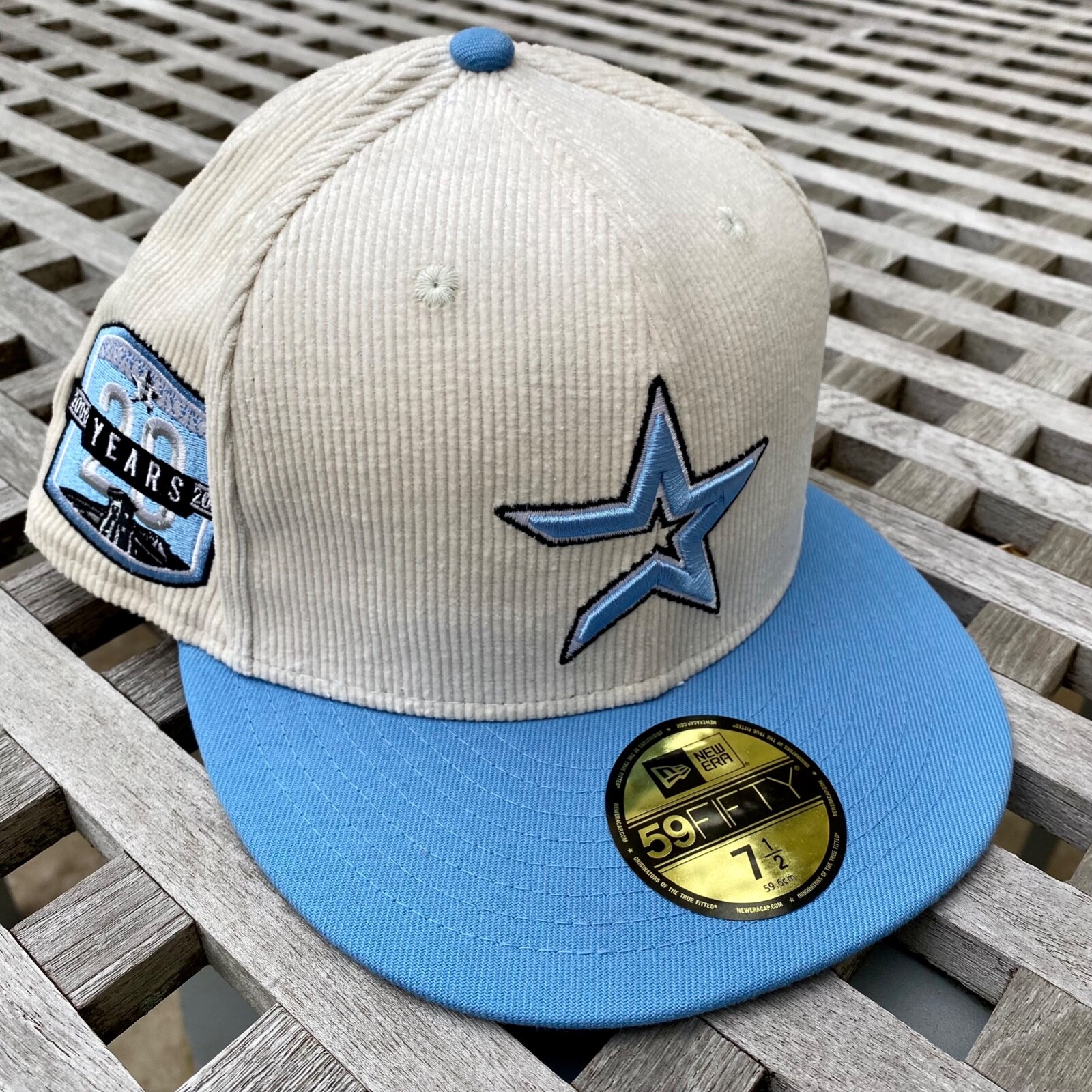 Houston Astros Alt Logo New Era 59FIFTY 2 Tone Corduroy Topperz Cap Hat 7 1/2